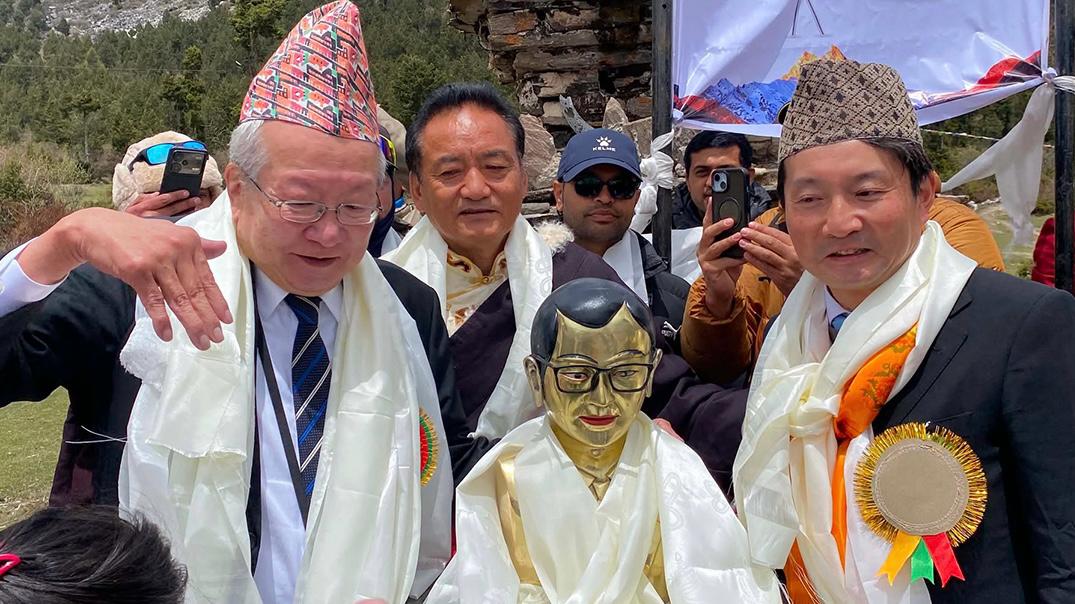 Manaslu Platinum Jubilee: Statues of Imanishi, Urken Tshering Sherpa unveiled, first-ascent families honoured in Gorkha