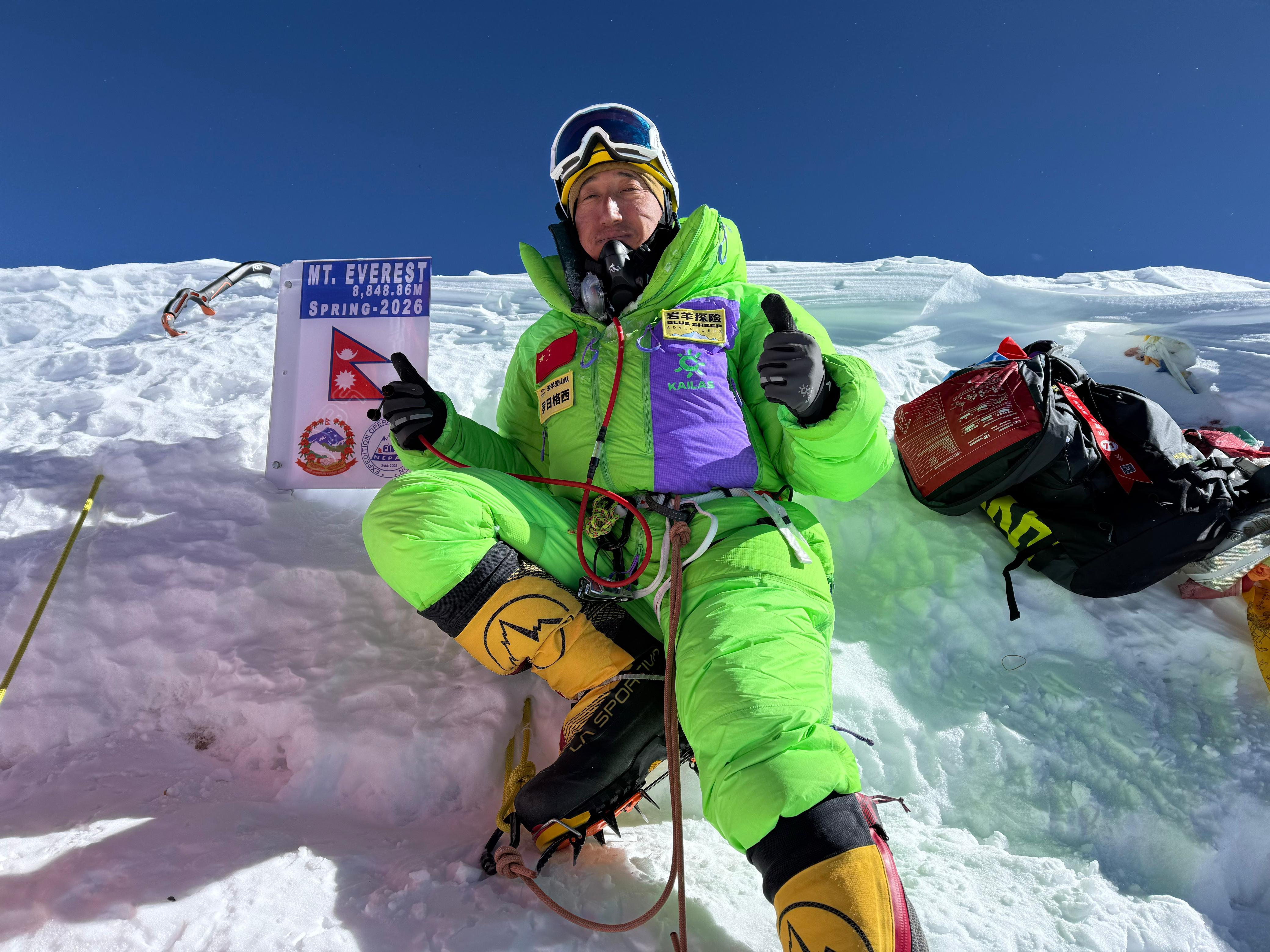 Chinese climber Gexi Luori breaks Nirmal Purja’s record, scales Everest and Lhotse twice in fastest time