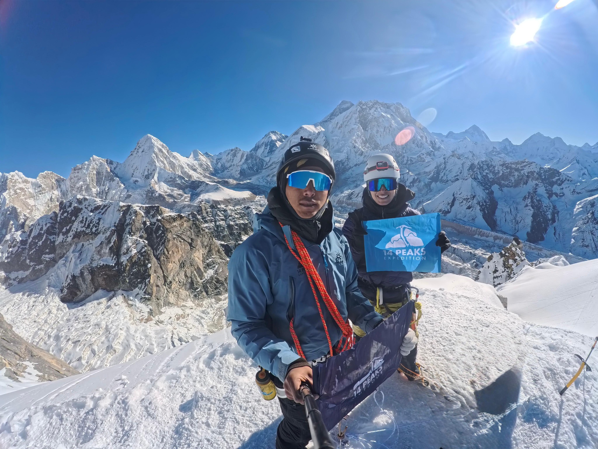 American climber summits Lobuche East with Sherpa partner