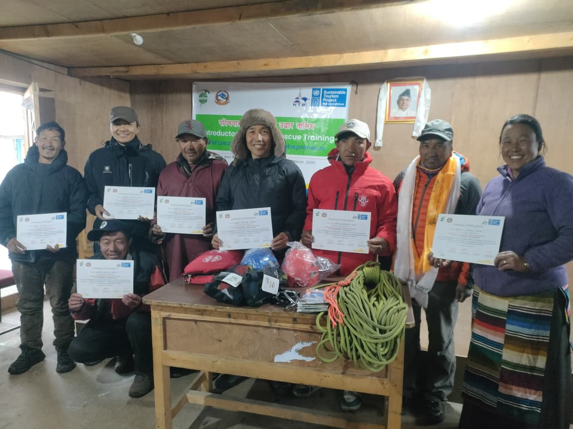 Search and rescue training completed along Manaslu Circuit's most vulnerable trail section